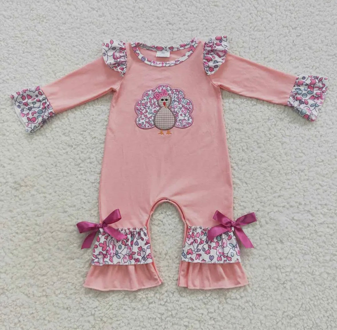 Pink Turkey Romper