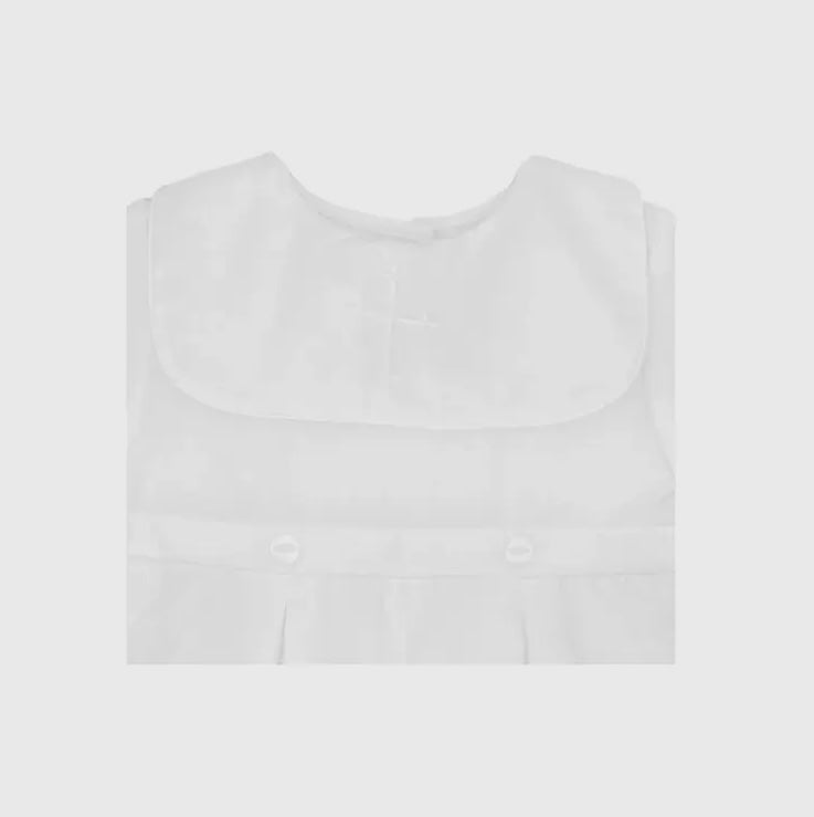 Embroidered across Christening Romper