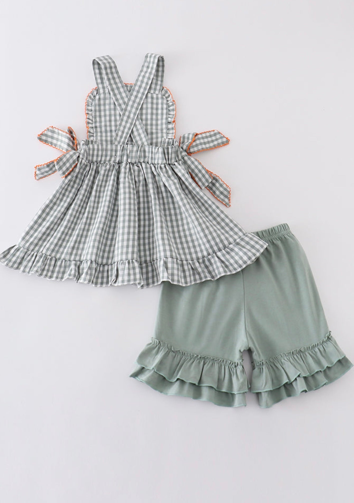 Green Woven Gingham Set