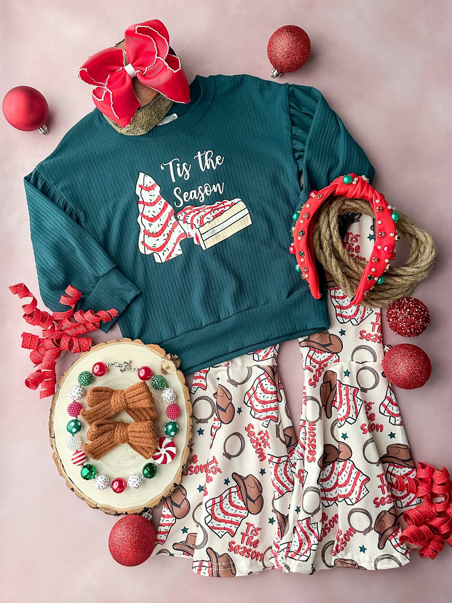 'Tis the Season Cookies & Cowboy Hats Bell Bottom Set