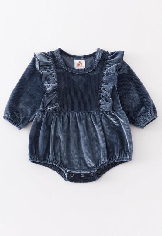 Blue Ruffle Velvet Bubble