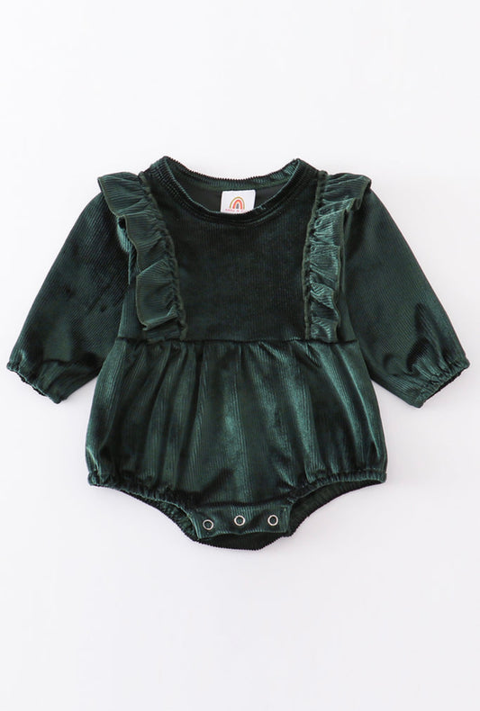 Forest Velvet Ruffle Bubble