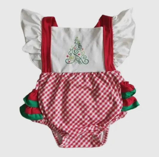 Christmas Ruffle Romper