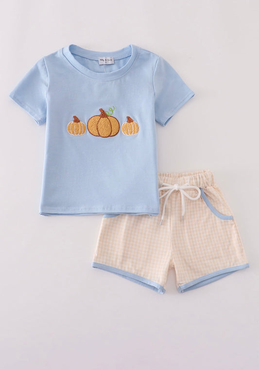 Blue Pumpkin French Knot Short Set