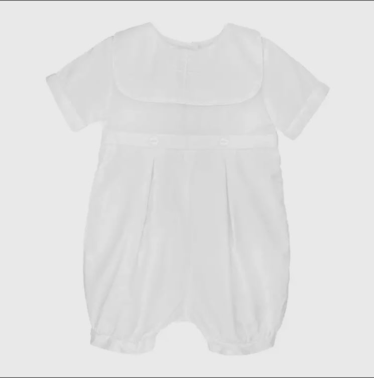 Embroidered across Christening Romper