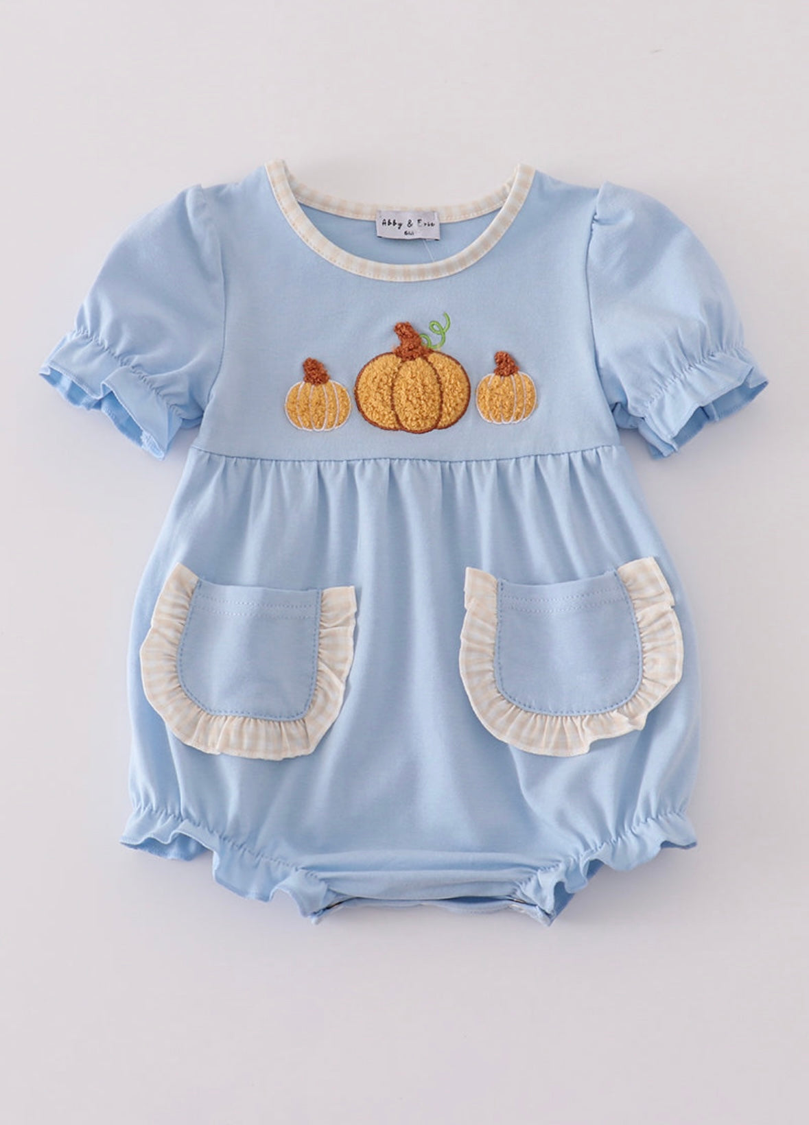 Blue Pumpkin French Knot Ruffle Bubble