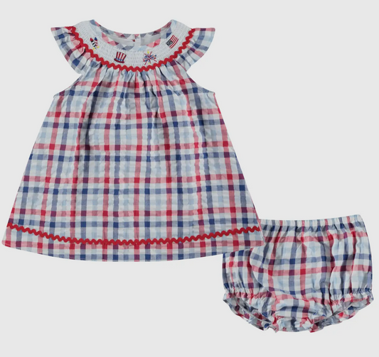 4th of July Smocked Dress 2pc